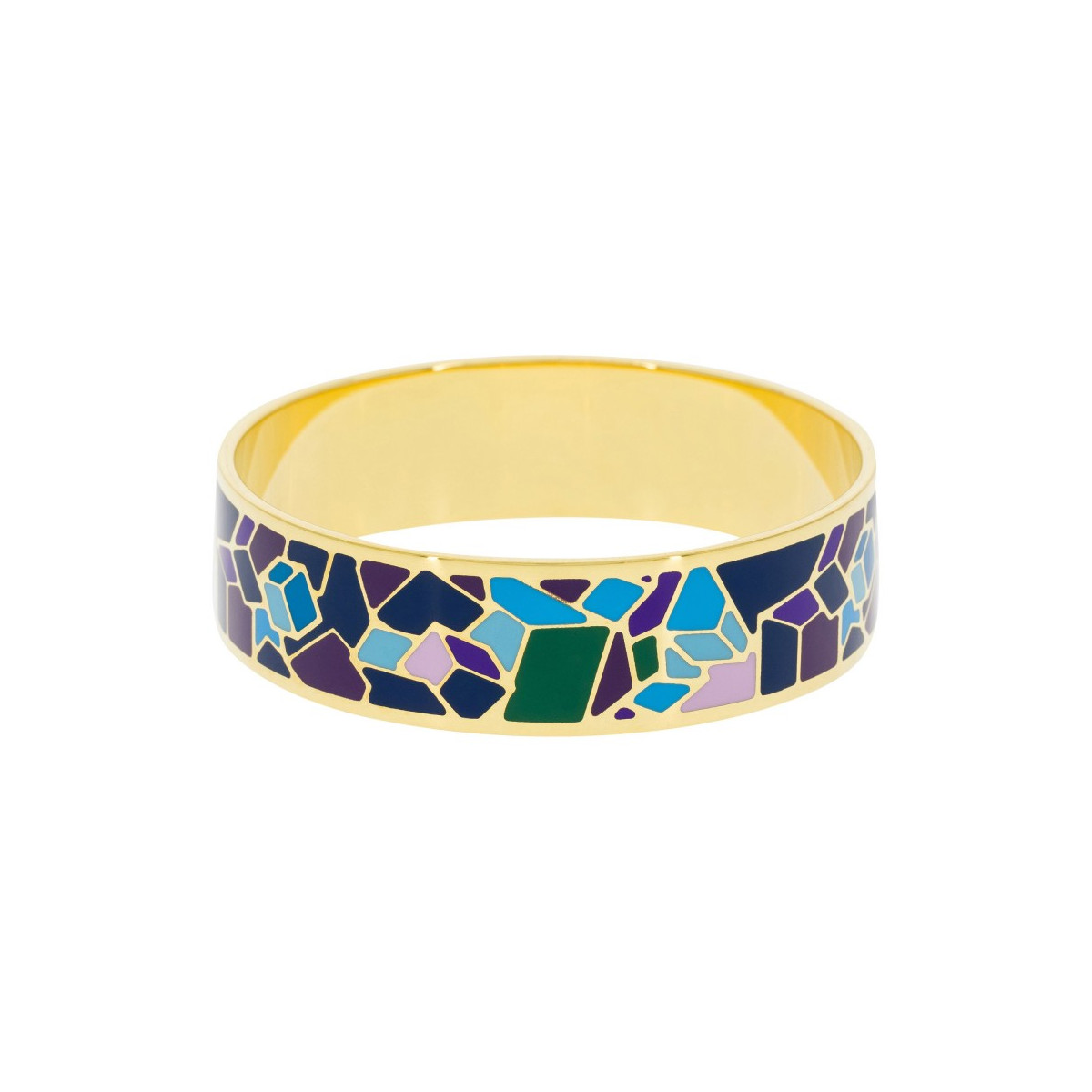 Bracelet Manchette CADENZA émail multicolore finition dorée