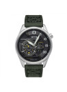 Montre Homme AVI-8 HAWKER HARRIER II Automatique Cadran noir Bracelet cuir vert