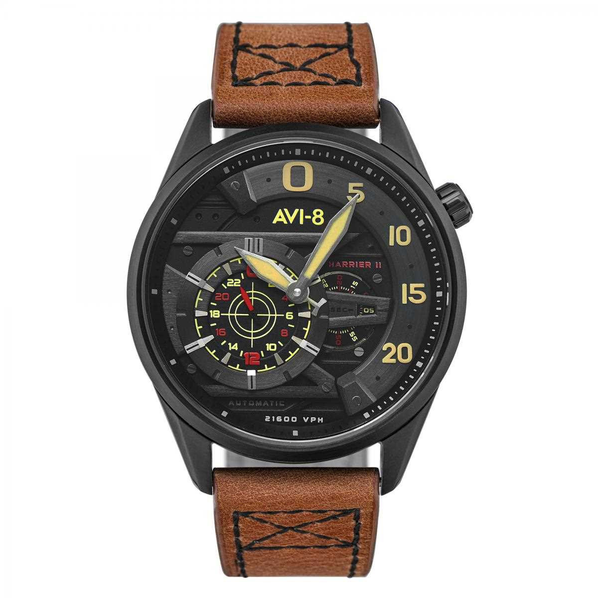 Montre Homme AVI-8 HAWKER HARRIER II en cuir marron Montre Homme AVI-8 Hawker Harrier II - Automatique - AV-4070-04