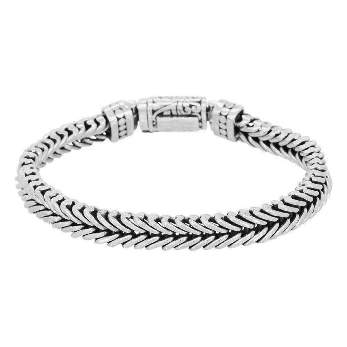 Bracelet Homme Argent massif 925 - HRM179025 Bracelet Homme Argent 925/1000 "Eryon" Taille M