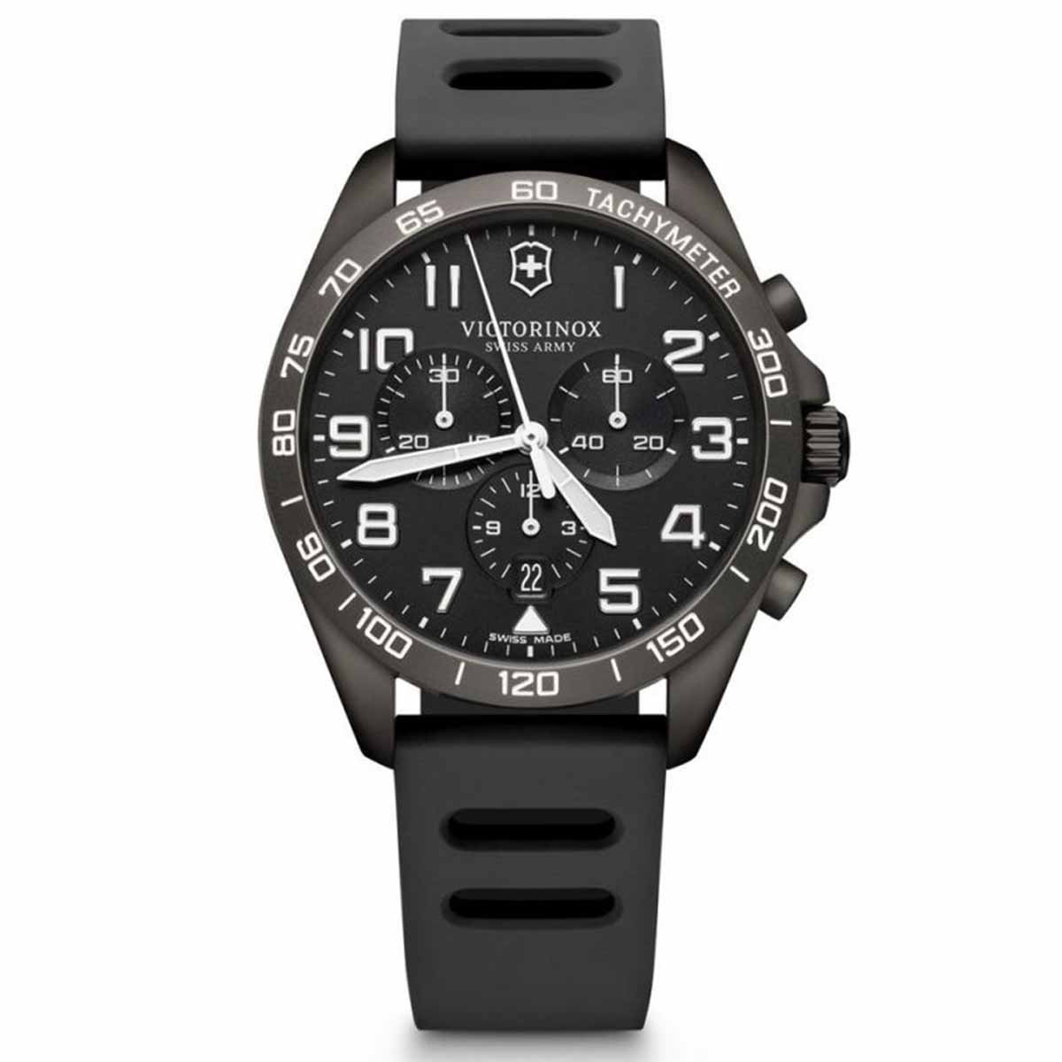 Montre Homme Victorinox FieldForce en caoutchouc noir - 42 mm