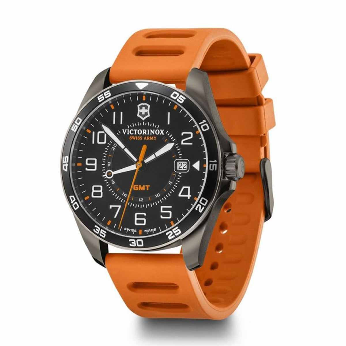 Montre Homme Victorinox FieldForce en caoutchouc orange - 42 mm