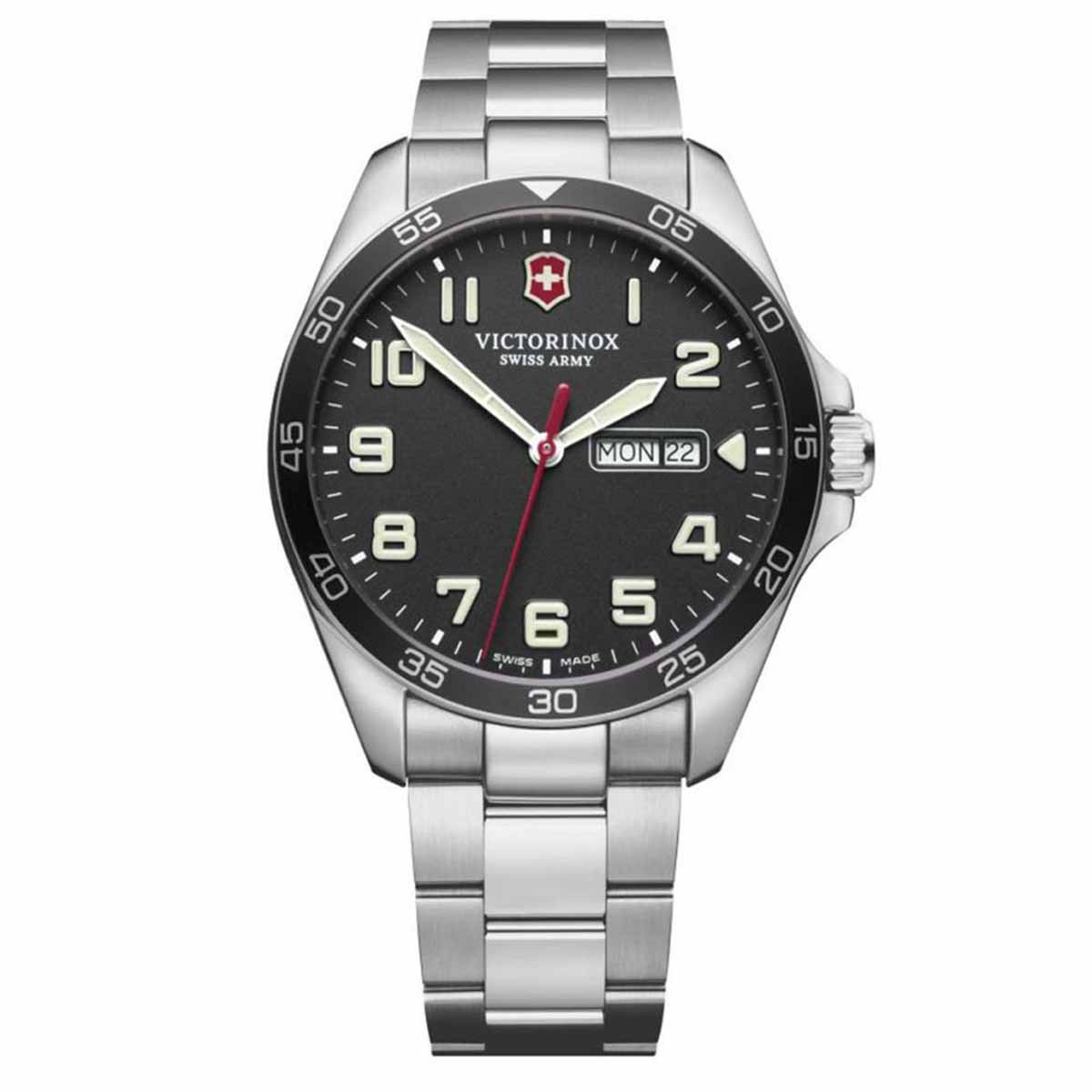 Montre Homme Victorinox FIELDFORCE, boîtier acier inoxydable, bracelet acier inoxydable - 42 mm Montre Homme Victorinox FIELDFORCE, boîtier acier inoxydable, bracelet acier inoxydable - 42 mm