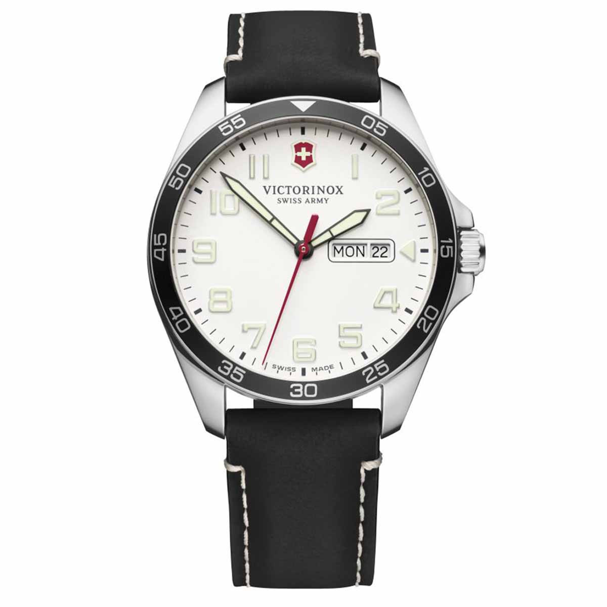 Montre Homme Victorinox FIELDFORCE en cuir noir Montre Homme Victorinox FIELDFORCE en cuir noir