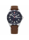 Montre Homme Victorinox FIELDFORCE, boîtier acier inoxydable, bracelet cuir marron - 42 mm