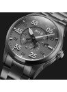 Montre Homme AVI-8 SPITFIRE Automatique Cadran acier gris  Bracelet acier + Bracelet cuir