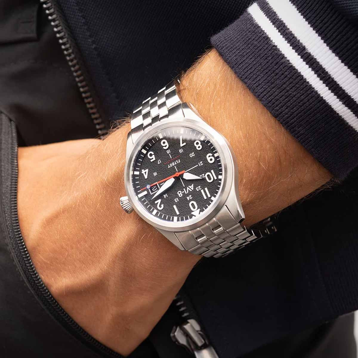 Montre AVI-8 FLYBOY LAFAYETTE automatique cadran noir Montre AVI-8 Flyboy Lafayette - Automatique - AV-4075-11