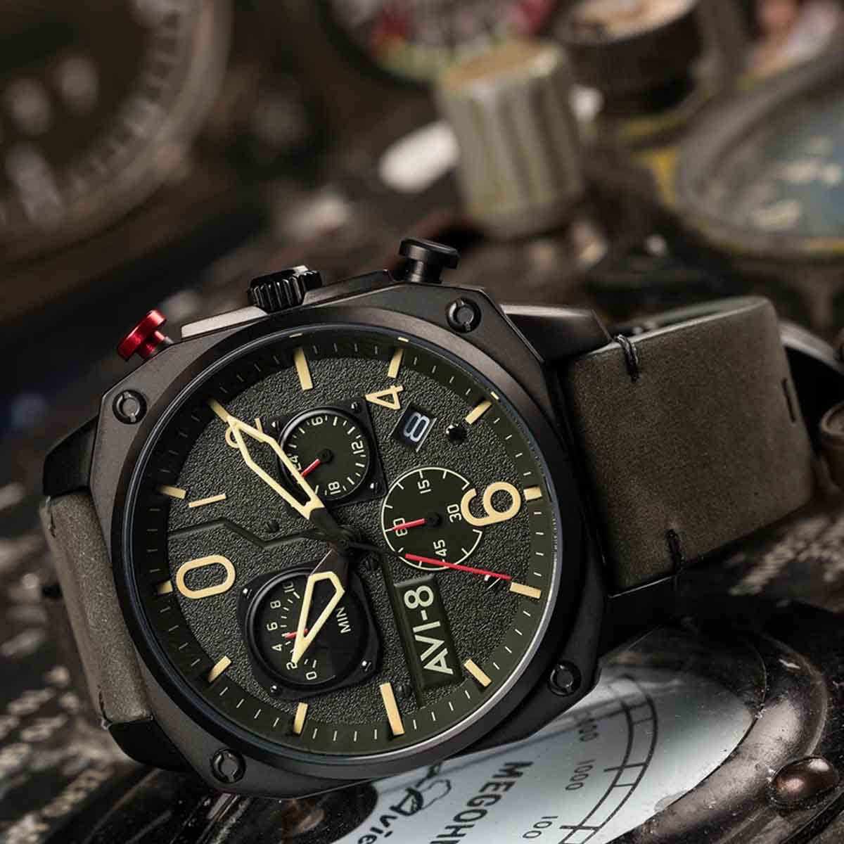 Montre AVI-8 HAWKER HUNTER Quartz Chronograph - AV-4052-08