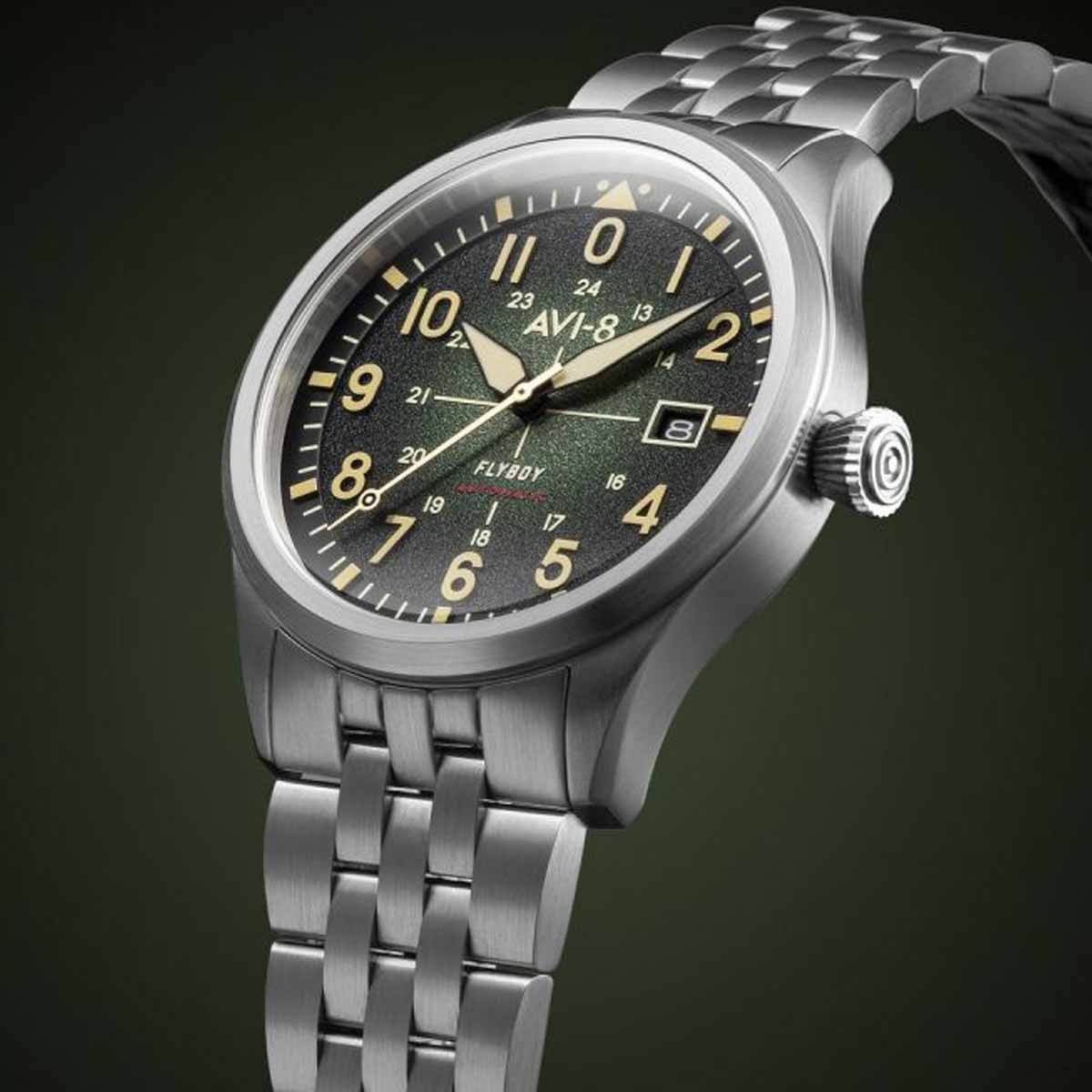 Montre AVI-8 FLYBOY LAFAYETTE automatique cadran vert Montre AVI-8 Flyboy Lafayette - Automatique - AV-4075-33