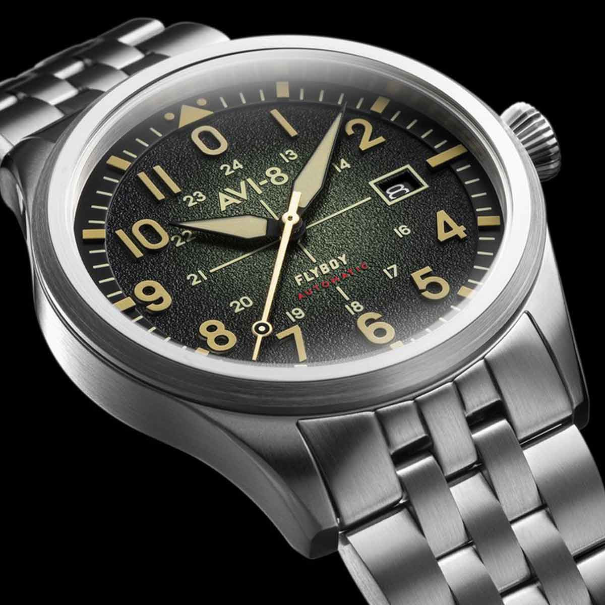 Montre AVI-8 FLYBOY LAFAYETTE automatique cadran vert Montre AVI-8 Flyboy Lafayette - Automatique - AV-4075-33