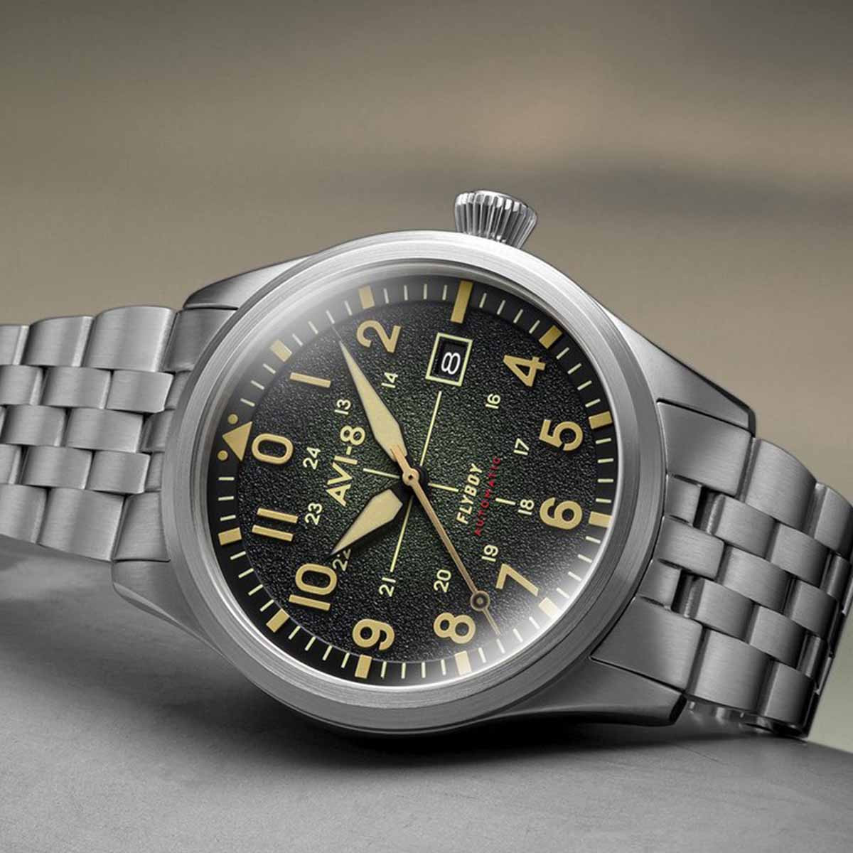 Montre AVI-8 FLYBOY LAFAYETTE automatique cadran vert Montre AVI-8 Flyboy Lafayette - Automatique - AV-4075-33