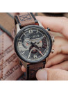 Montre Homme AVI-8 HAWKER HARRIER II Quartz Cadran noir  Bracelet cuir véritable et tissu