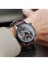 Montre Homme AVI-8 HAWKER HARRIER II Quartz Cadran noir  Bracelet cuir véritable et tissu