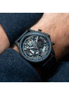 Montre Homme AVI-8 HAWKER HARRIER II Quartz Cadran acier noir  bracelet cuir véritable