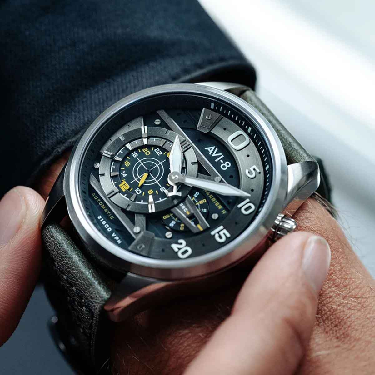 montre femme bracelet cuir vert