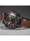 Montre AVI-8 HAWKER HUNTER  méca-quartz chronographe - cadran noir et bracelet marron