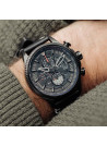 Montre Homme AVI-8 HAWKER HUNTER Quartz Cadran noir  bracelet cuir véritable