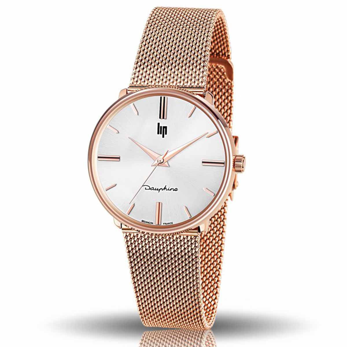 Montre Unisexe Lip DAUPHINE en métal rose Montre mixte Lip DAUPHINE en métal rose