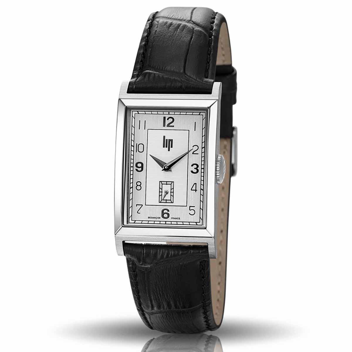 Montre homme LIP T18 CHURCHILL 41.5 mm cadran argenté bracelet noir Montre homme LIP "CHURCHILL" 41.5 mm cadran argenté - 671270