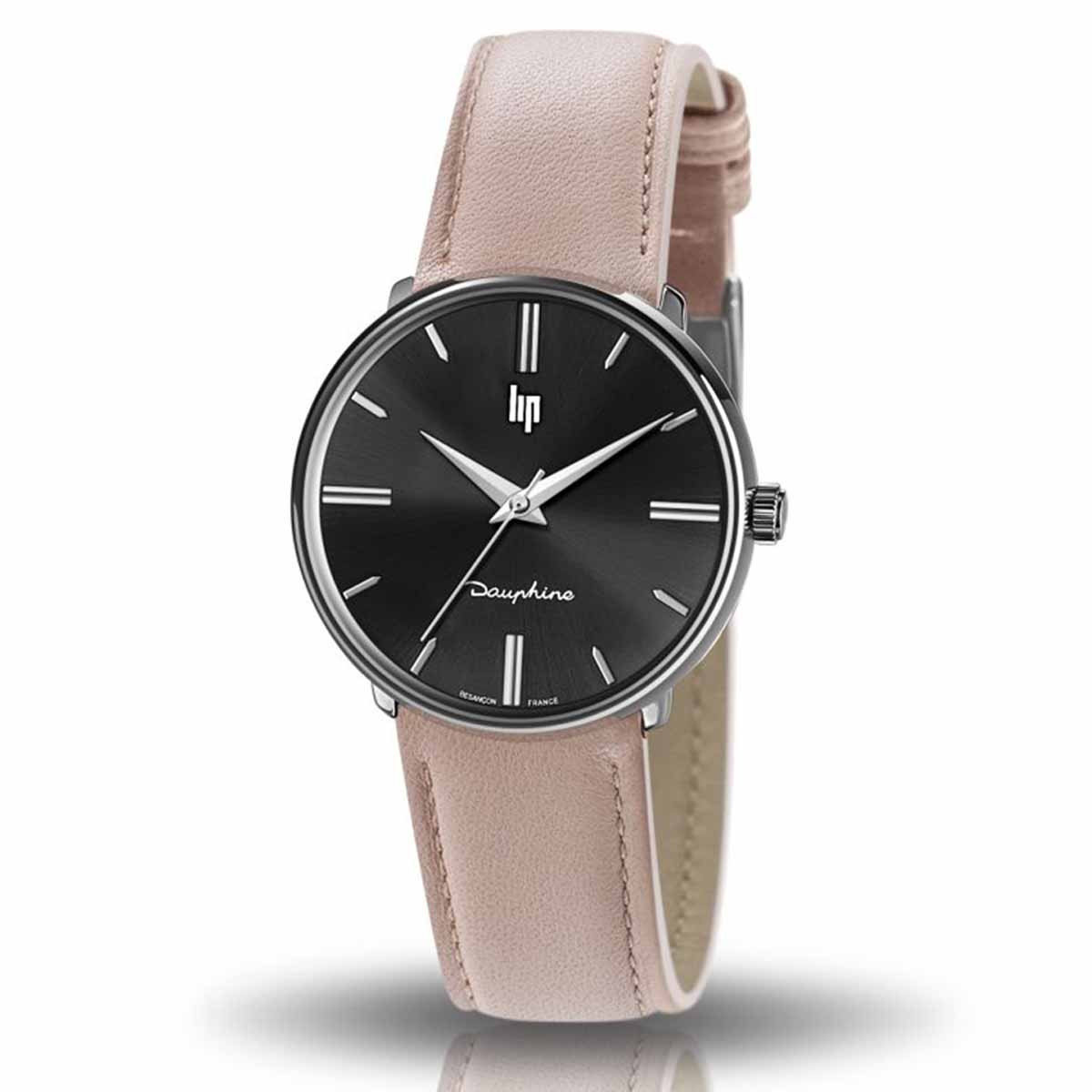 Montre mixte Lip "DAUPHINE" 34 mm cadran noir - 671924