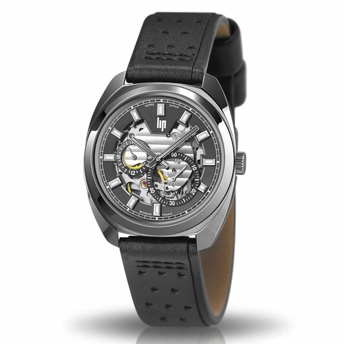 Montre mixte Lip automatique "GENERAL DE GAULLE" 39 mm cadran squelette gris foncé - 671364 Montre mixte Lip automatique "GENERAL DE GAULLE" 39 mm cadran squelette gris foncé - 671364