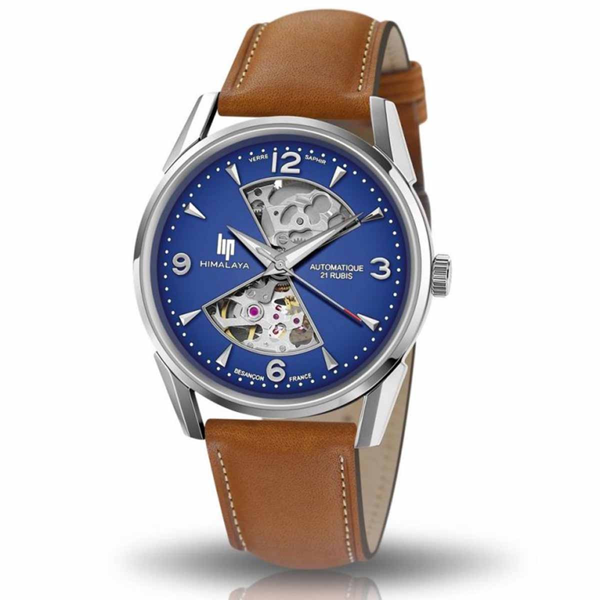 Montre mixte Lip "HIMALAYA" 40 mm cadran bleu moyen - 671575 automatique