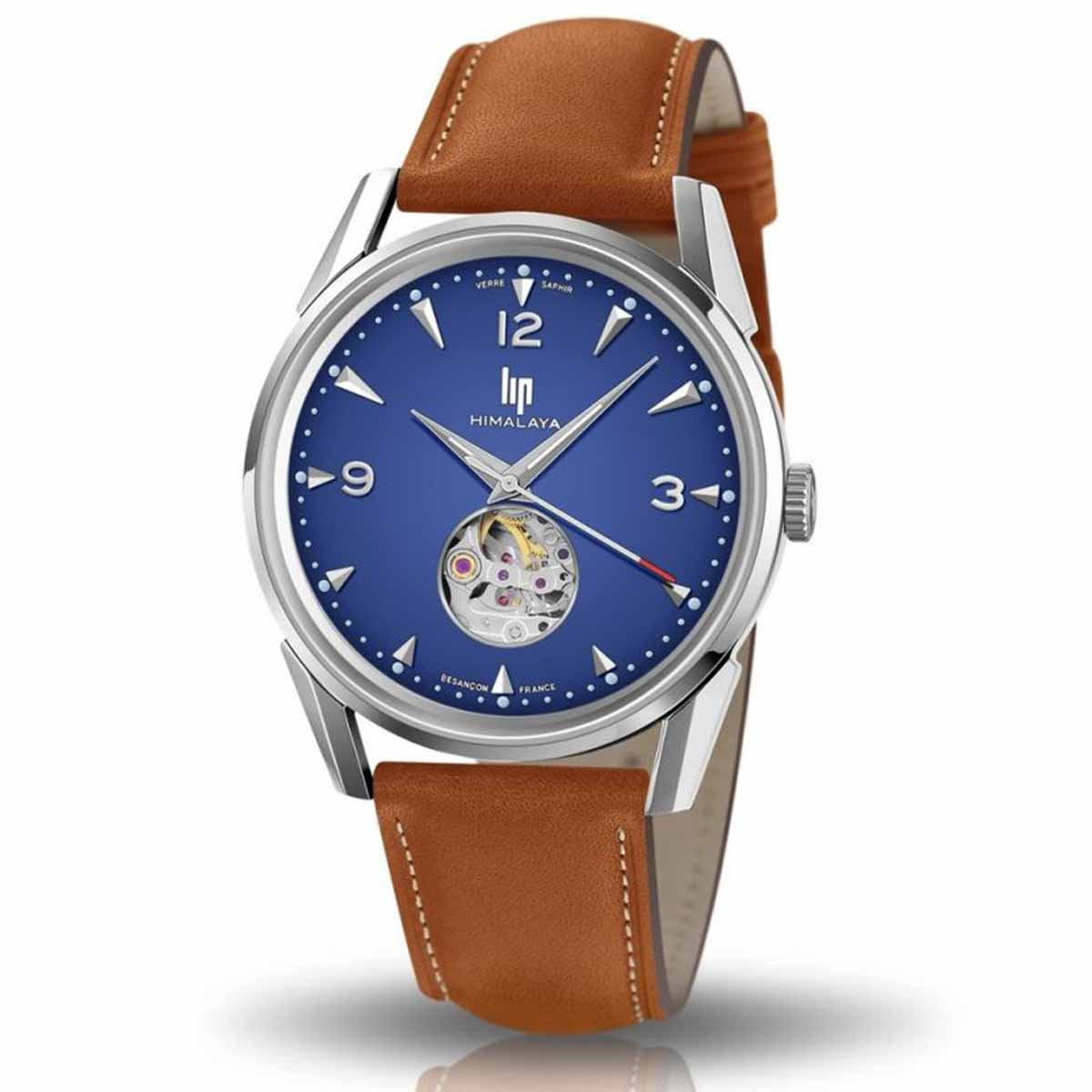 Montre mixte Lip "HIMALAYA" 40 mm cadran bleu moyen - 671585 automatique