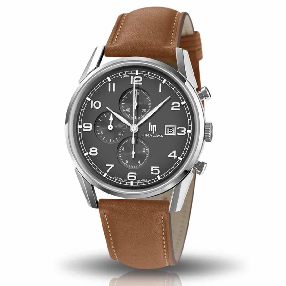Montre mixte Lip "HIMALAYA" 40 mm cadran gris foncé quartz Montre mixte Lip "HIMALAYA" 40 mm cadran gris foncé - 671598 quartz