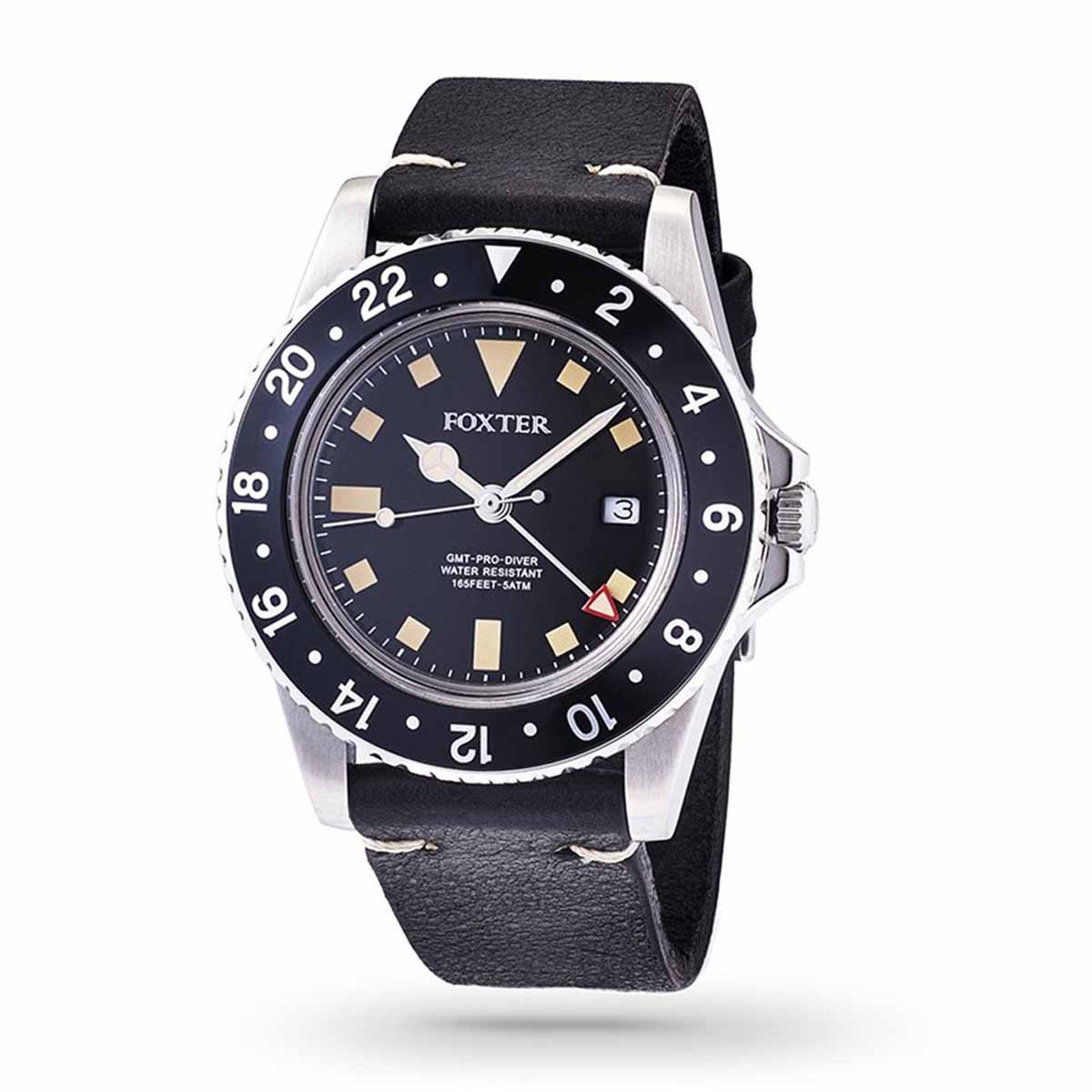 Montre Homme Foxter SIXTIES2 en cuir noir Montre Homme Foxter SIXTIES2 en cuir noir
