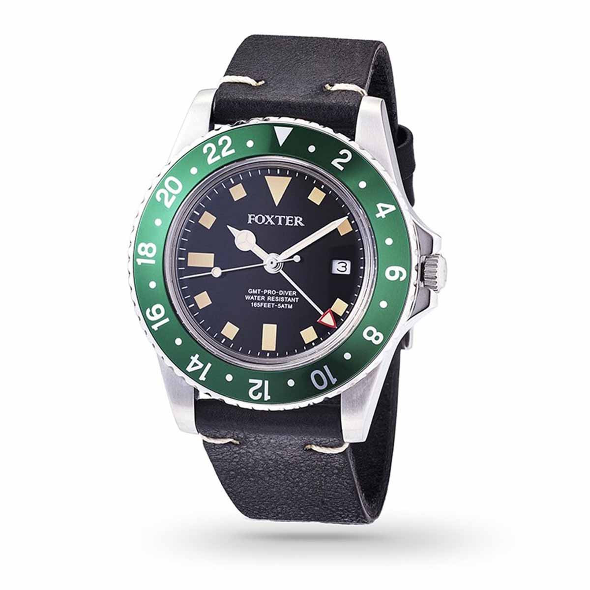 Montre Homme Foxter Sixties bracelet cuir noir, boitier acier et fond noir - SIXTIES3 Montre Homme Foxter Sixties bracelet cuir noir, boitier acier et fond noir - SIXTIES3