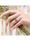 Bague laiton doré montée d'un lapis bleue " Fiona "