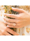 Bague doré et quartz