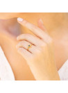 Bague ajustable doré et onyx