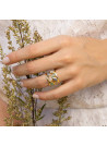 Bague doré et multipierres
