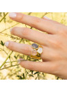 Bague doré et multipierres