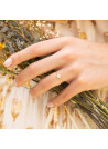 Bague ajustable doré et pierre de lune