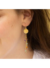Boucles d'oreilles dorées ornées d'améthyste