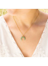 Collier doré orné d'aventurine verte