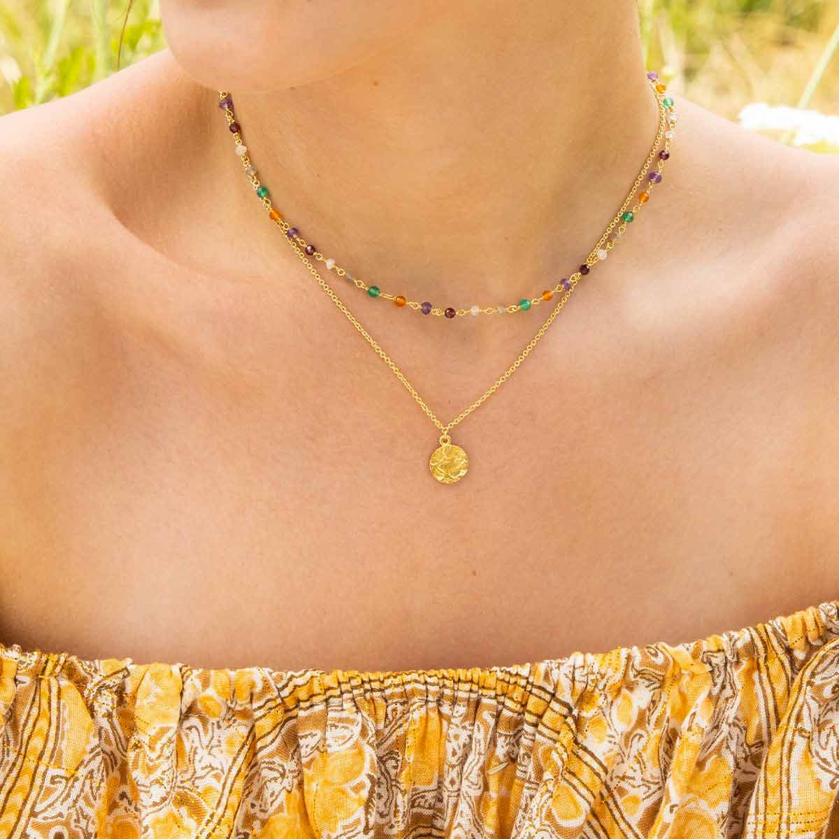 Collier doré et multipierres Collier "Novaéa" MULTIPIERRE Laiton doré