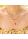 Collier doré et labradorite