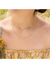 Collier doré orné d'agate