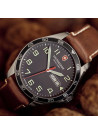 Montre Homme Victorinox FIELDFORCE, boîtier acier inoxydable, bracelet cuir marron - 42 mm