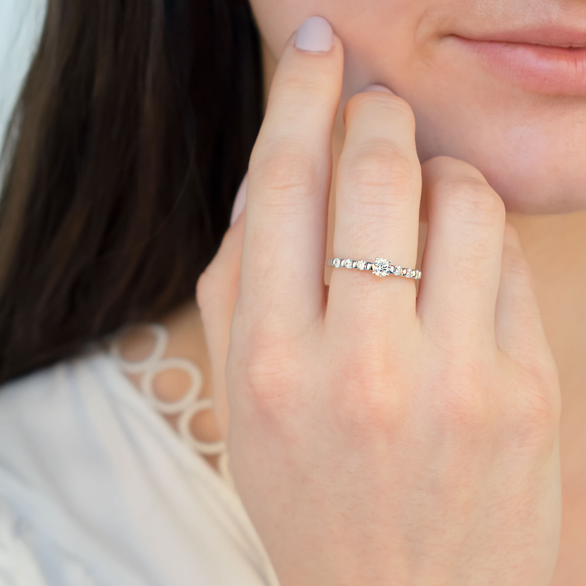 Solitaire Or Blanc 375 "LADY DIAMOND" Diamants 0,44 carat Bague "Solitaire Lady Diamond" Or blanc et Diamants