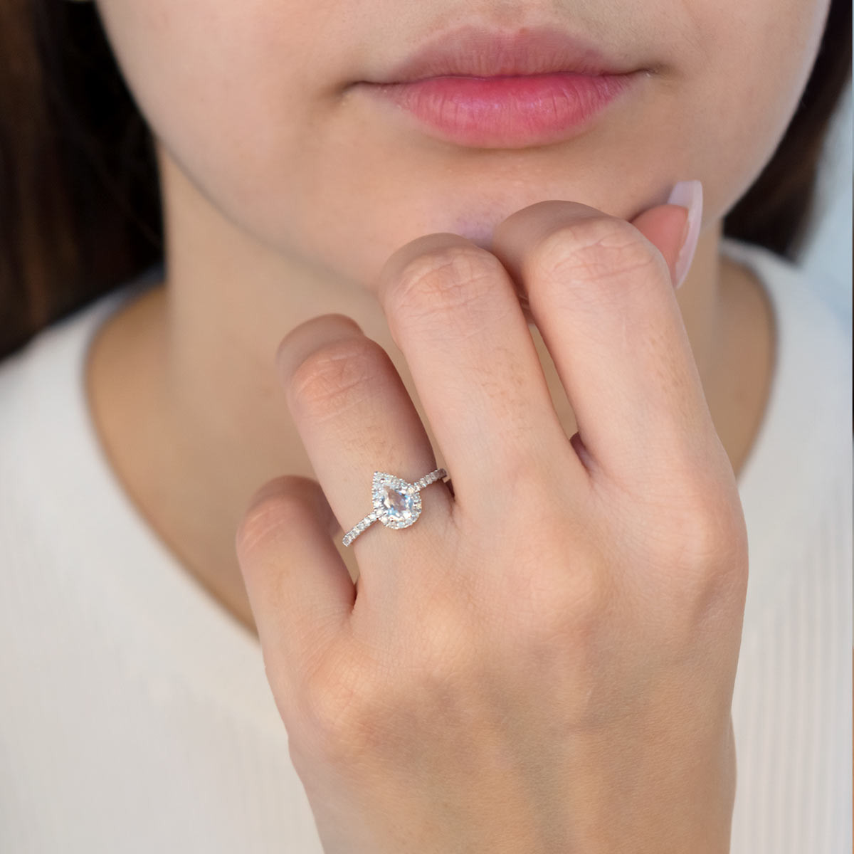 Bague "Salomé" Or blanc et Topaze