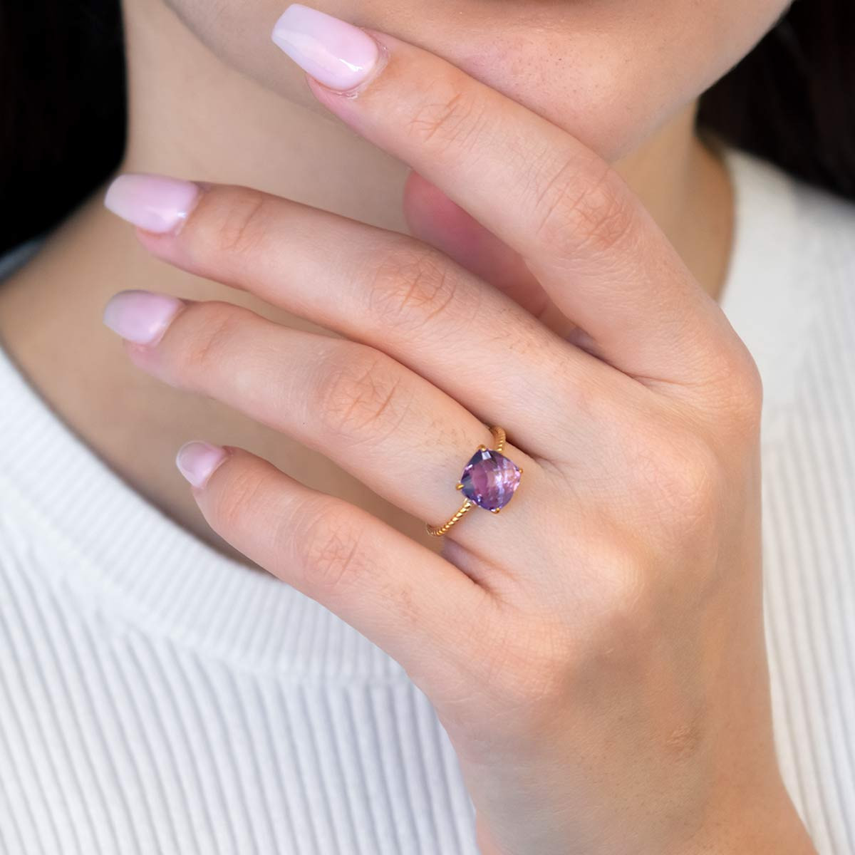 Bague Or Jaune et Améthyste Bague "Malorie" Or jaune et Améthyste