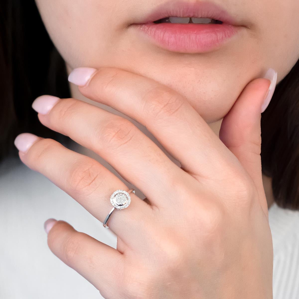 Bague Or Blanc et Diamants 0,10 carat "FOU DE TOI" Bague "Fou de Toi" Or blanc et Diamants