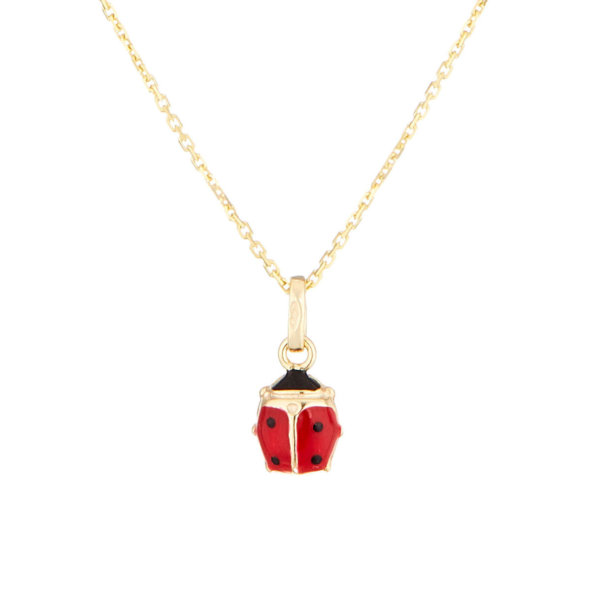 Pendentif fille Or jaune 375/1000 et émail Pendentif "Coccinelle" Or jaune