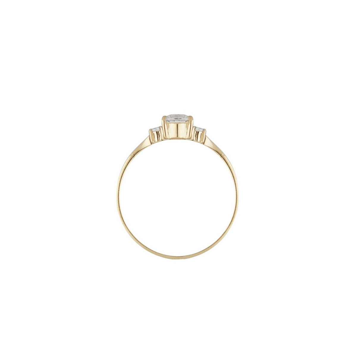 Bague Or Jaune et oxydes de zirconium "Intuition" Bague "Âme" Or jaune