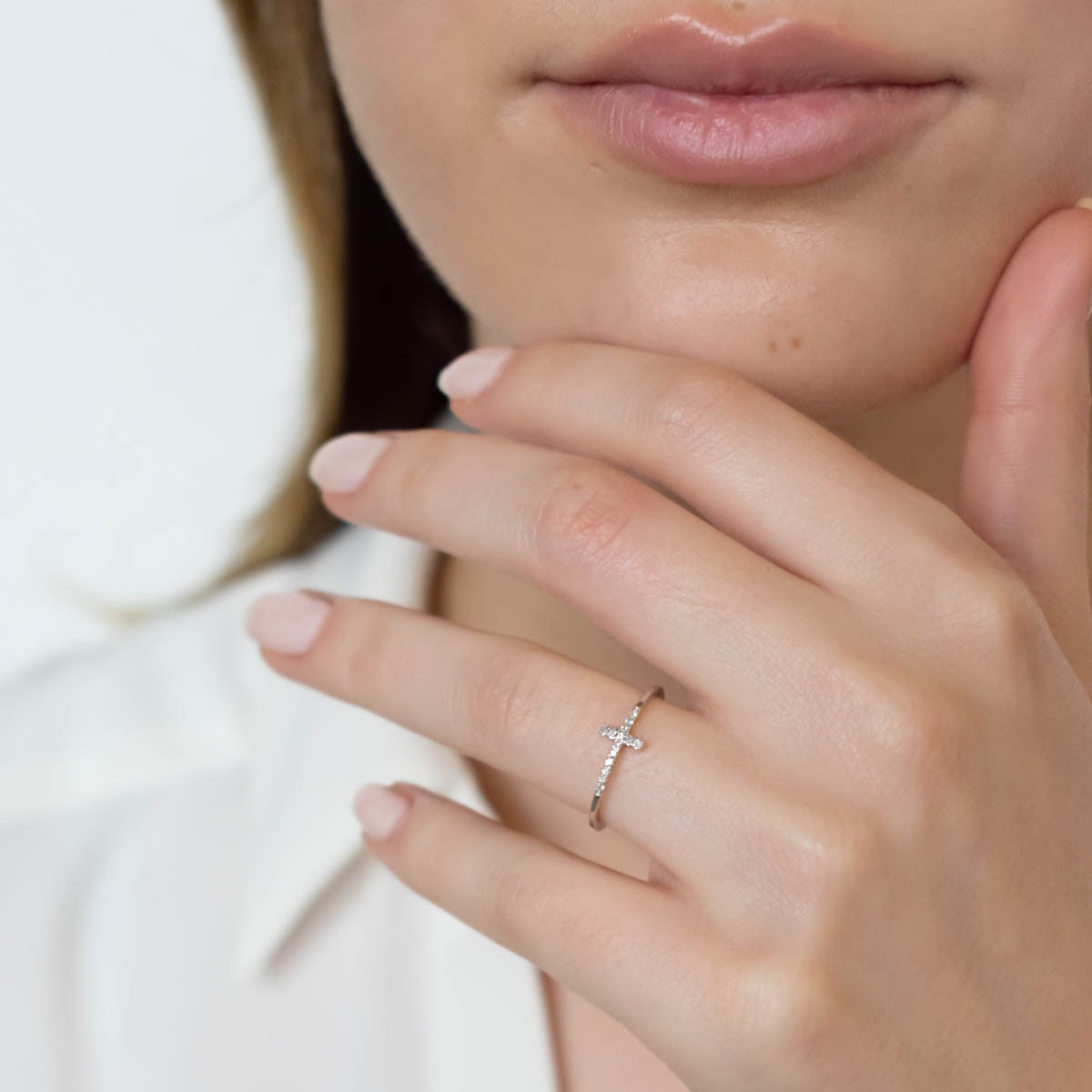 Bague Or Blanc "CHRISTIANE" Diamants 0,05 carat Bague " Colombe" Or blanc et Diamant