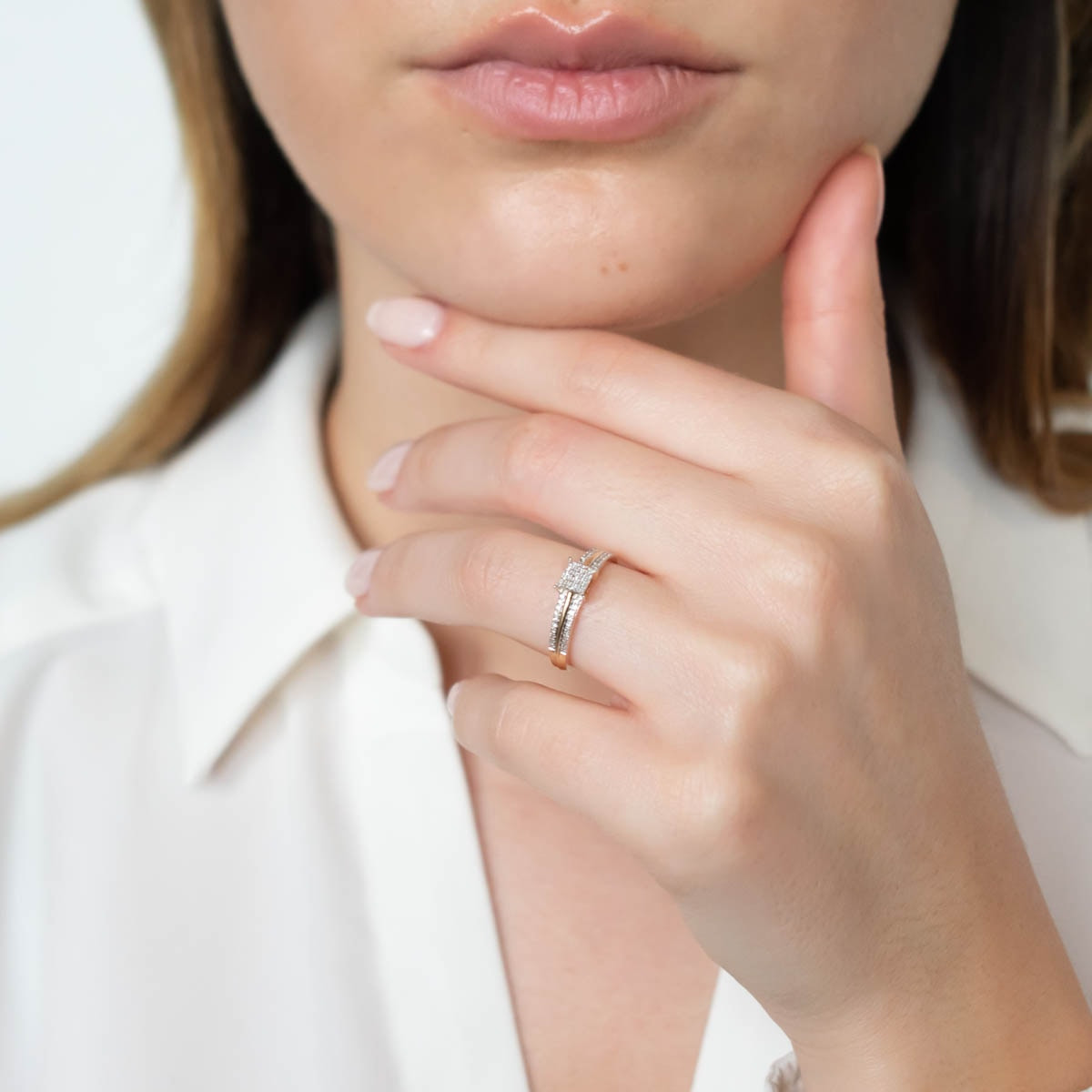 Bague Or Jaune "MON BONHEUR" Diamants 0,15 carat Bague " Clémence" Or jaune et Diamant